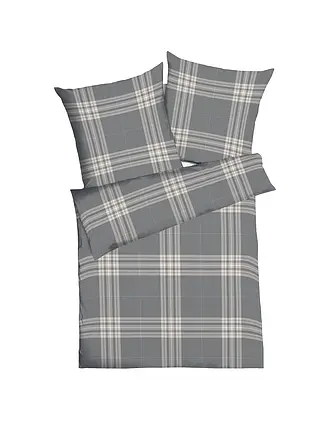 KAEPPEL | Flanell Bettwäsche 70x90cm/140x200cm PURE Gruen | grau